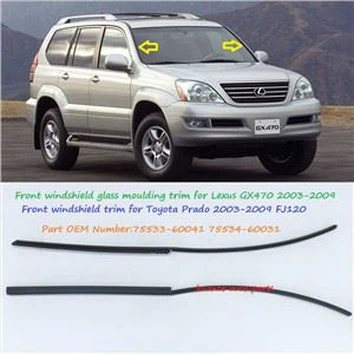 Pem Hauv Ntej Windshield Moulding Rau Toyota Prado 2005 Lexus GX 470 75533-60041 75534-60031